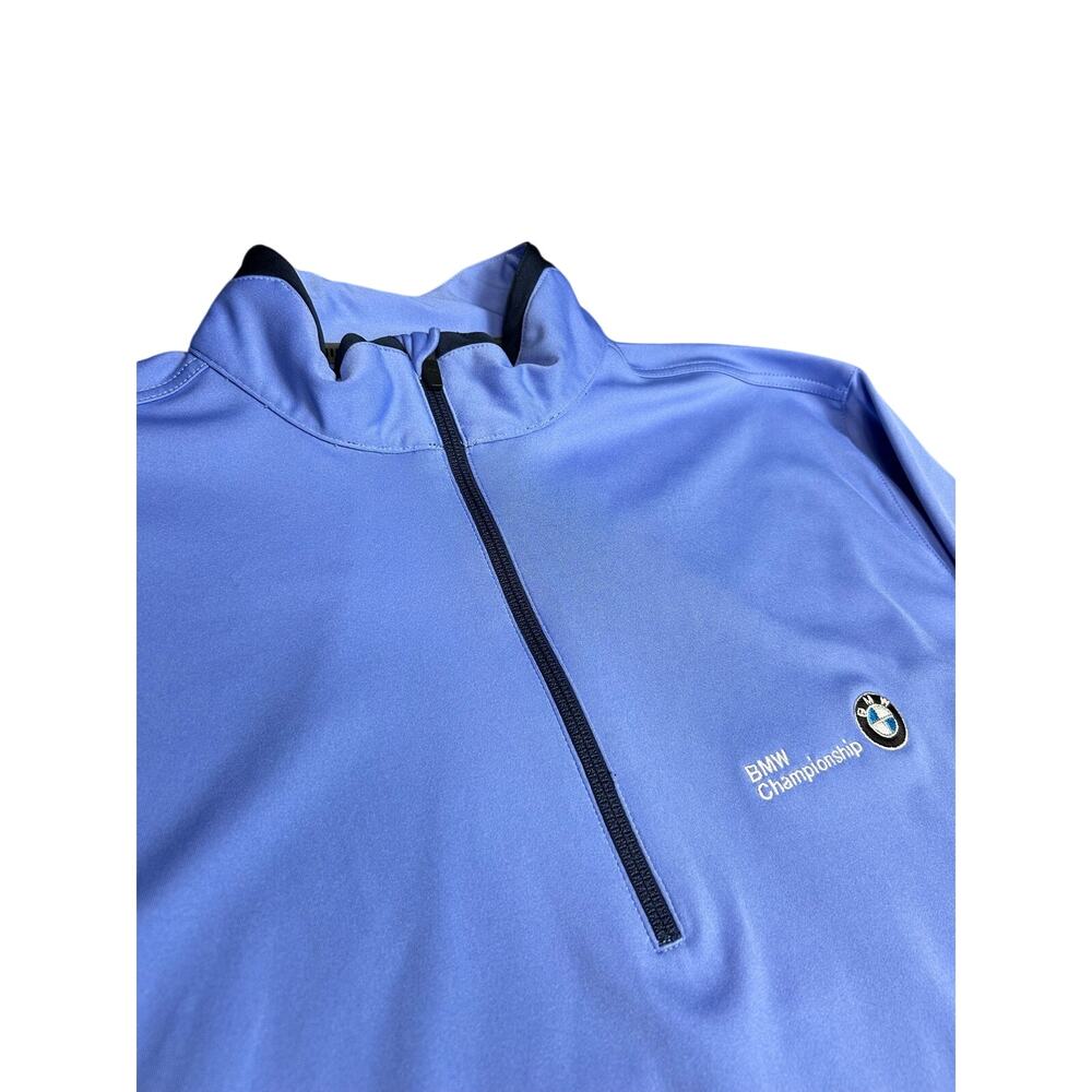 BMW Championship Sweater Mens Medium Blue Zero Restriction 1/4 Zip Pullover